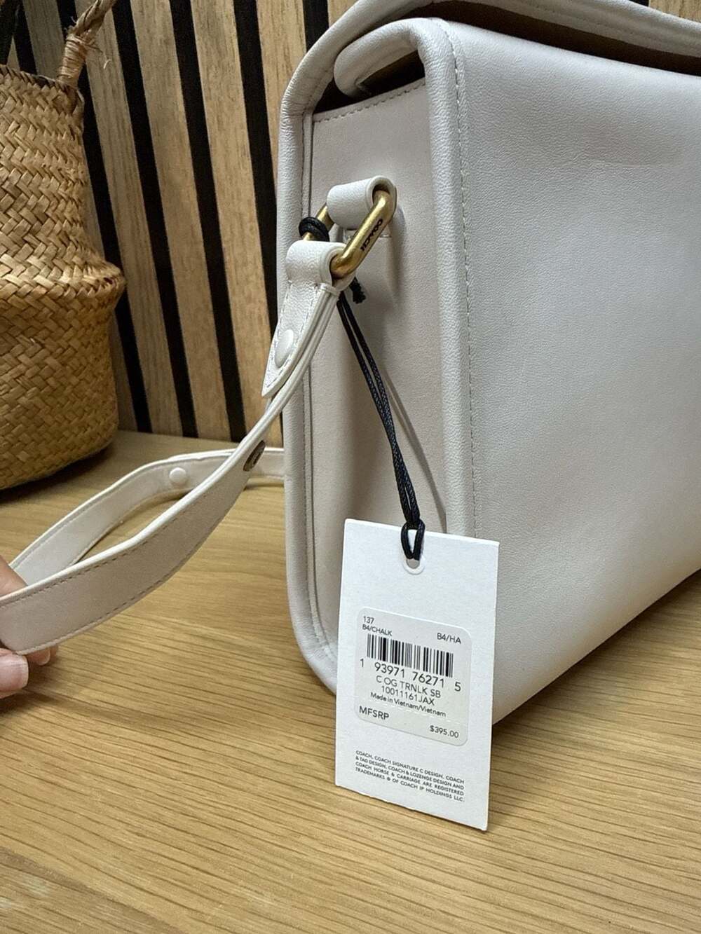 Coach Originals Turnlock Shoulder Bag in Chalk Leather - Picture 9 of 14
